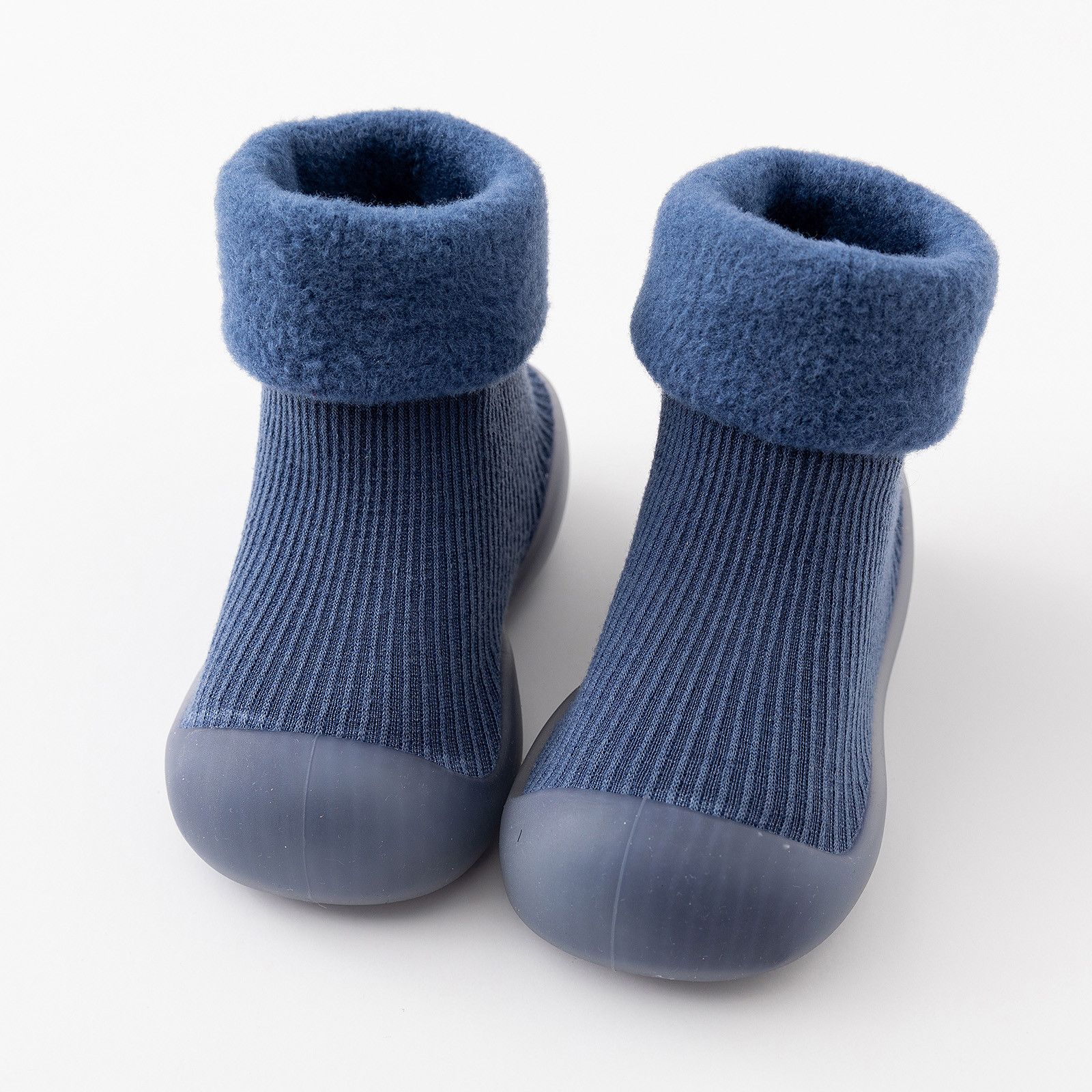 Fall Long Sleeve Thermal Toddler Slippers for Boys Blue Kids Baby Girls Solid Warm Knit Soft Sole Rubber Shoes Socks Slipper Stocking
